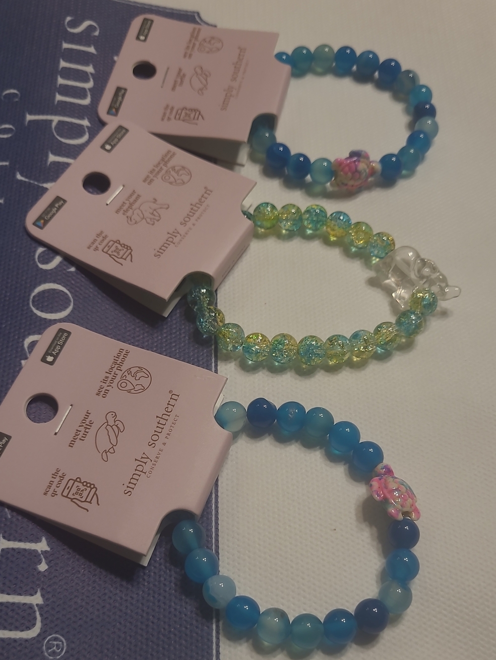 Simply Southern Tracking Bracelet You Qty 2 Turtle,  1 Elephant
